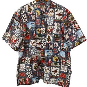 Reyn Spooner 3XL Mele Kalikimaka 2013 Blue Hawaiian Christmas Shirt Limited Edit